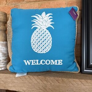 Triangle Home Pineapple In/OutDoor Decor Throw Pillow Jute Trim 18 X 18